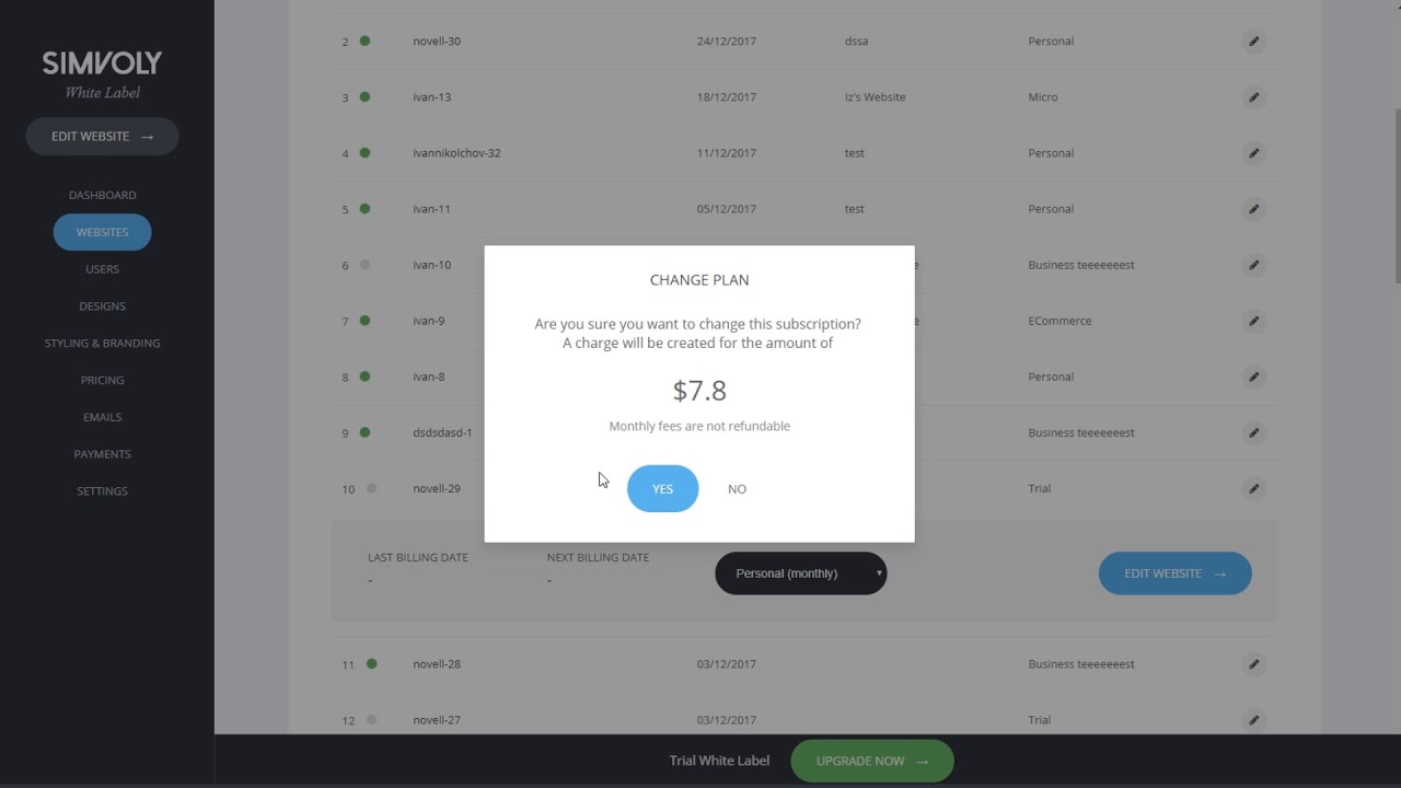 Website Controls with Simvoly White Label