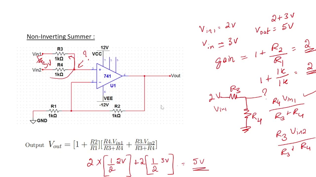 Summer Circuit Schematic Solved Using A Weighted Summer Circuit,