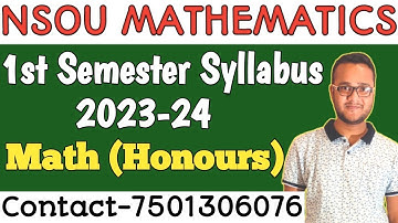 Netaji Subhash Open University Math Honours 1st Semester  Syllabus/NSOU 2023-24 New Syllabus
