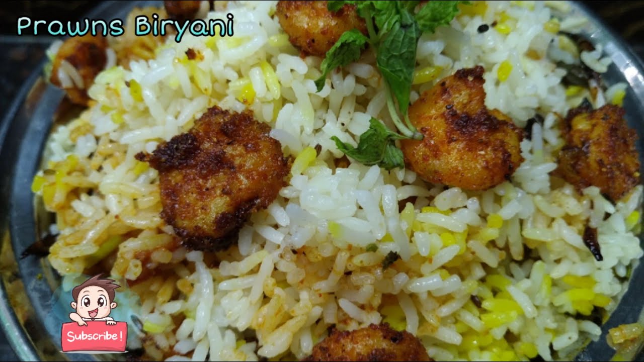 Prawns BiryaniPrawns Biryani in teluguyummy shrimp Biryani Recipe