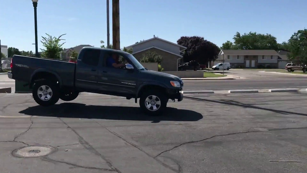 Toyota Tundra jump with Icon suspension - YouTube