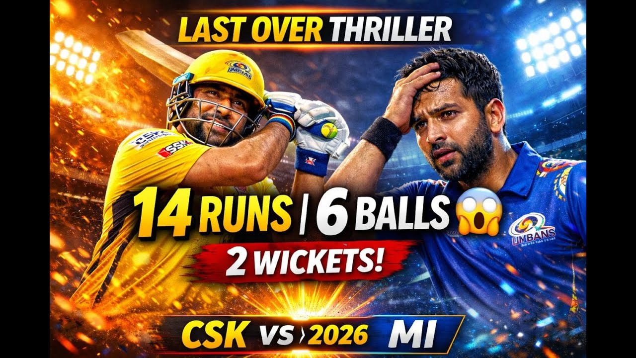 CSK vs MI LAST OVER THRILLER 😱 | 14 Runs Needed • 6 Balls • 2 Wickets ...