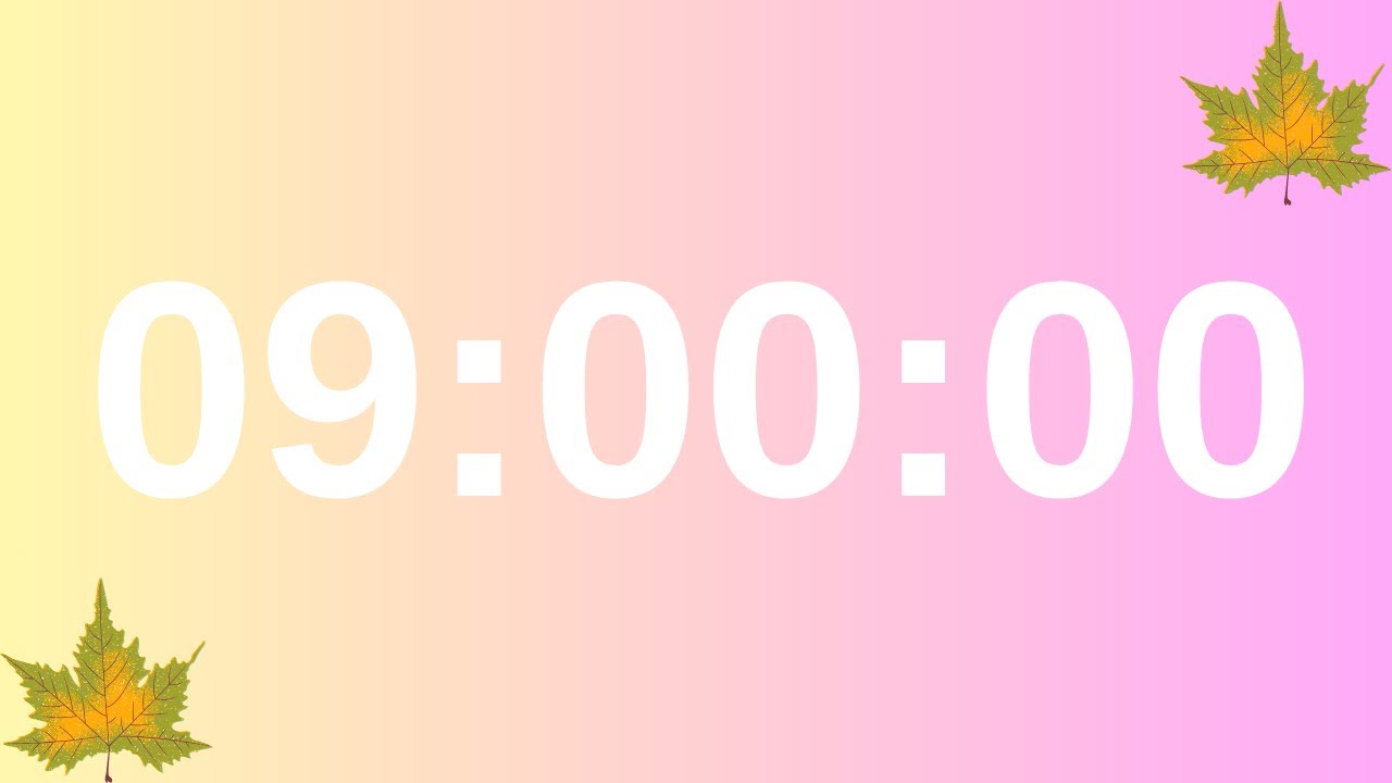 9 Hour Countdown Timer | 540 Minute Countdown for Study, Work, Focus ...
