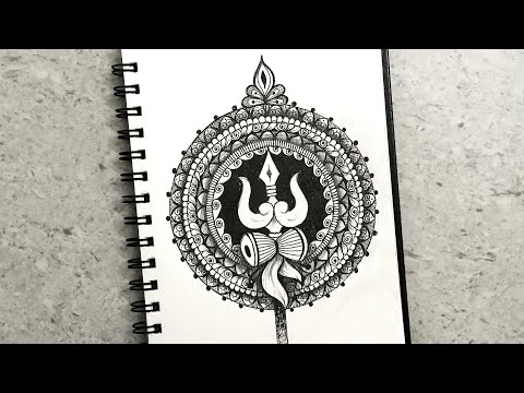 Beautiful Cute Girl Swinging Mandala Drawing