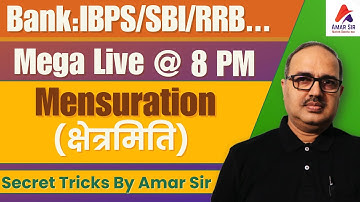 Mensuration | Concept and Tricks | Memory based Questions | SBI/IBPS/RRB Clerk | Amar Sir
