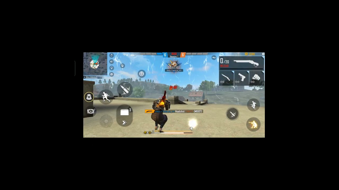 1 v 2 only head 🥵 shot || over power headshot tricks