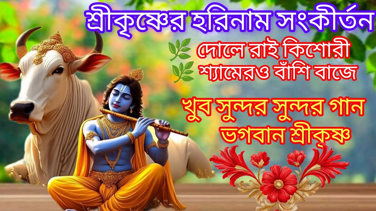 শ্রীকৃষ্ণের হরিনাম সংকীর্তন 🌿 দোলের আই কিশোরী 🌿 শ্যামেরও বাঁশি বাজে 🌿 সুন্দর সুন্দর গান ভগবান কৃষ্ণ 