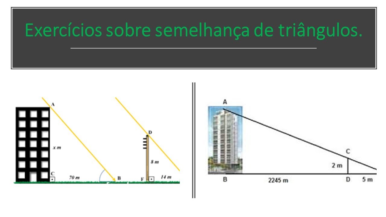 Exercícios sobre semelhança de triângulos