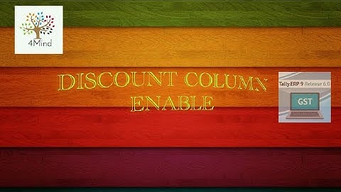 How To Enable And Disable Discount In Tally.Erp9 |