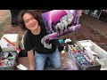 Street artist speed painting elephant spray art eden