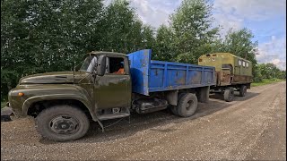 ЗиЛ-130 с прицепом! Обзор самосвальной садовой телеги Unikit! Привез печь в баню!