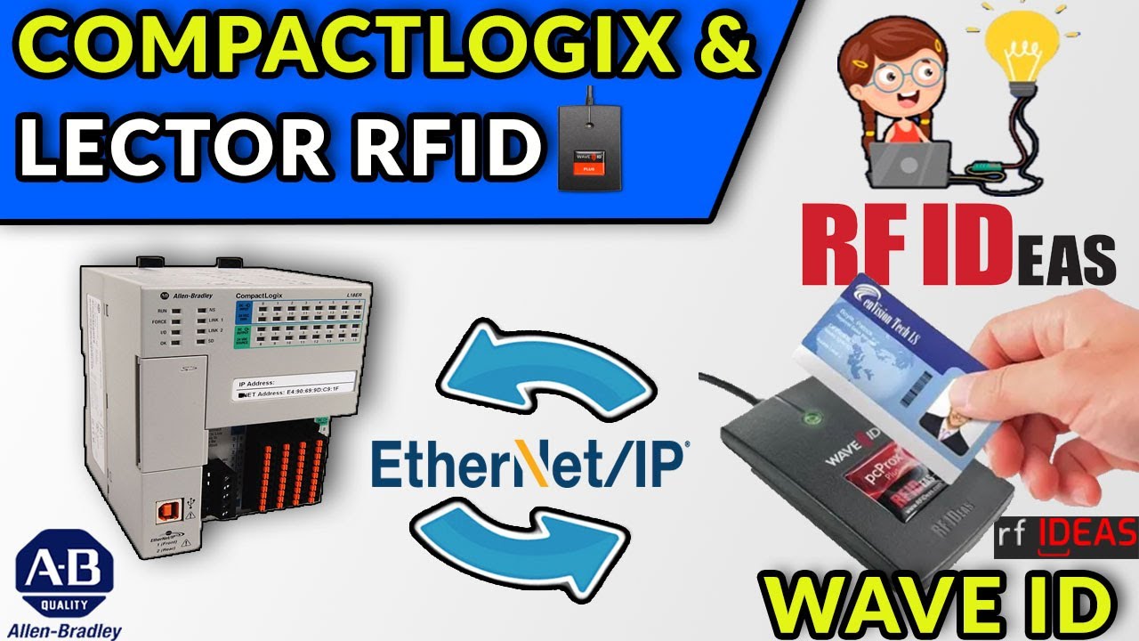 🔵✓COMMUNICATE COMPACTLOGIX PLC WITH rfIDEAS RFID READER VIA ETHERNET IP 