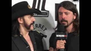 Dave Grohl and Lemmy goofing off backstage at Revolver Golden Gods-  EXCLUSIVE