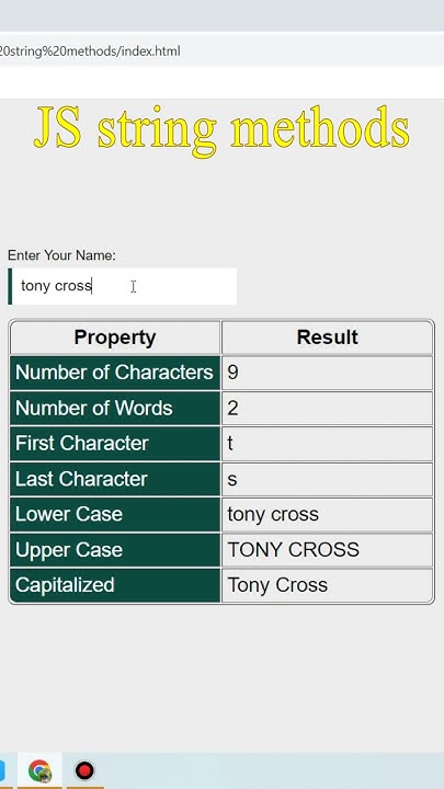 Use of JavaScript String Methods #javascript #shorts - YouTube