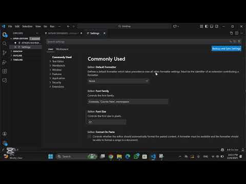 How to increase Font size of text in VS code.