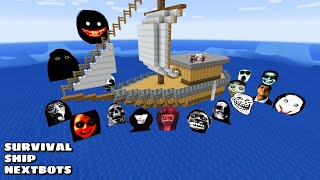 Survival Ship With 100 Nextbots In Minecraft - Gameplay - Coffin Meme