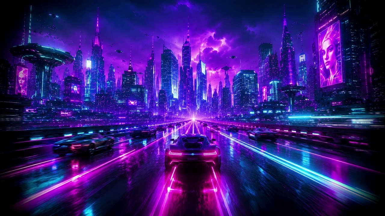 Neon Velocity - Cyberpunk Synthwave Music | Futuristic Neon Soundtrack