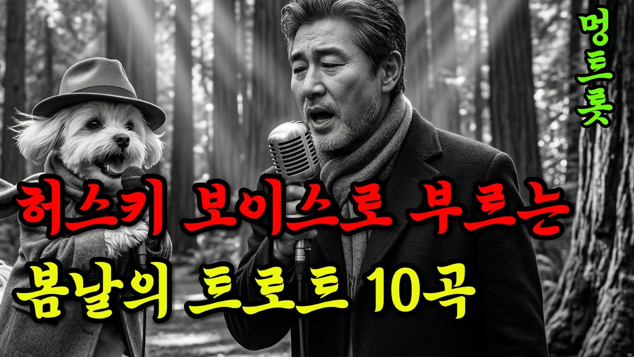 [플레이리스트] 🌸가슴을 울리는 허스키 보이스! 봄 감성 트로트 10곡 벚꽃길 산책 메들리 연속듣기 | 멍트롯