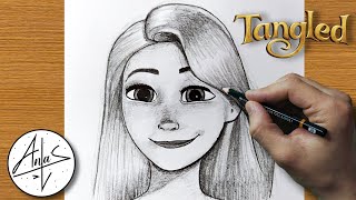 How to Draw Princess Rapunzel | Disney Tangled Sketch Tutorial