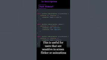 💻 CSS 42b 💻 prefers-reduced-motion media feature 💻 #css #css3 #csscourse #html #html5 #omg