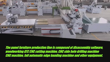 Panel Furniture Production Line ATC Router With Drilling Automatic Feeding Loading Unloading System