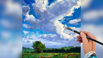 How to Paint HUGE Dramatic Clouds (Step-by-Step) | Mastering Landscape Composition