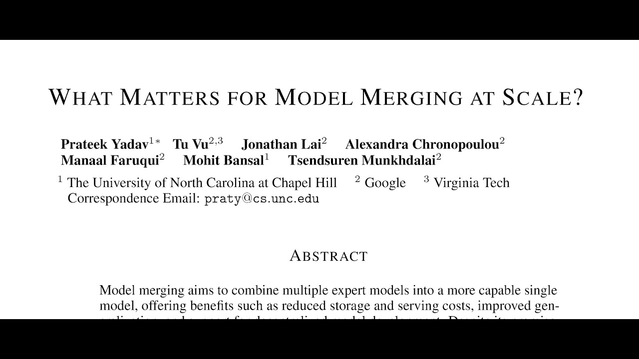 What Matters for Model Merging at Scale?