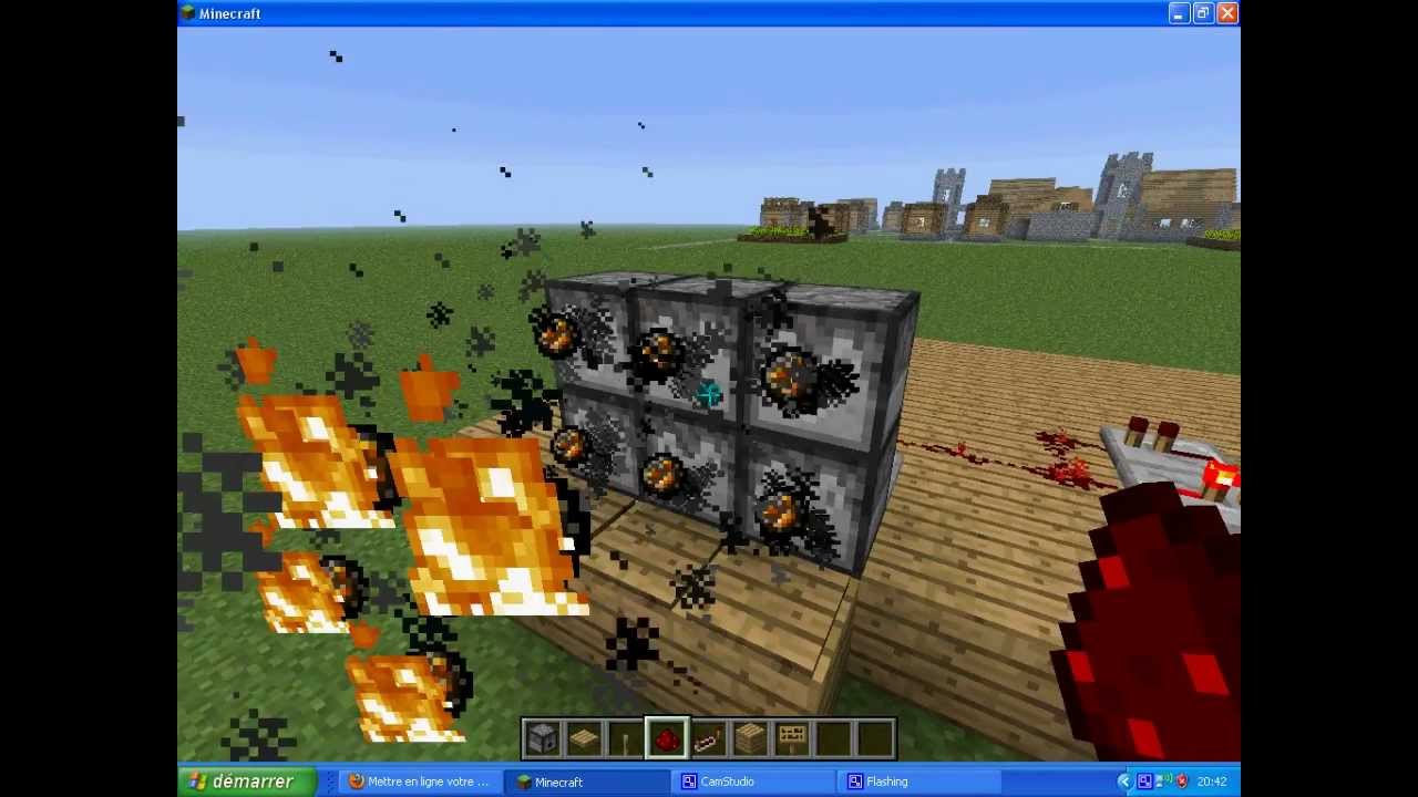 Comment faire un lance-flamme dans minecraft Par Sniper67Cn - YouTube