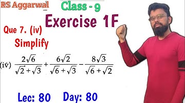 Simplify 2 root 6 by root 2 + root 3 | Rs Aggarwal Class 9 Exercise 1F Question 07 iv