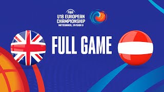 Great Britain v Austria | Full Basketball Game | FIBA U18 European Championship 2023