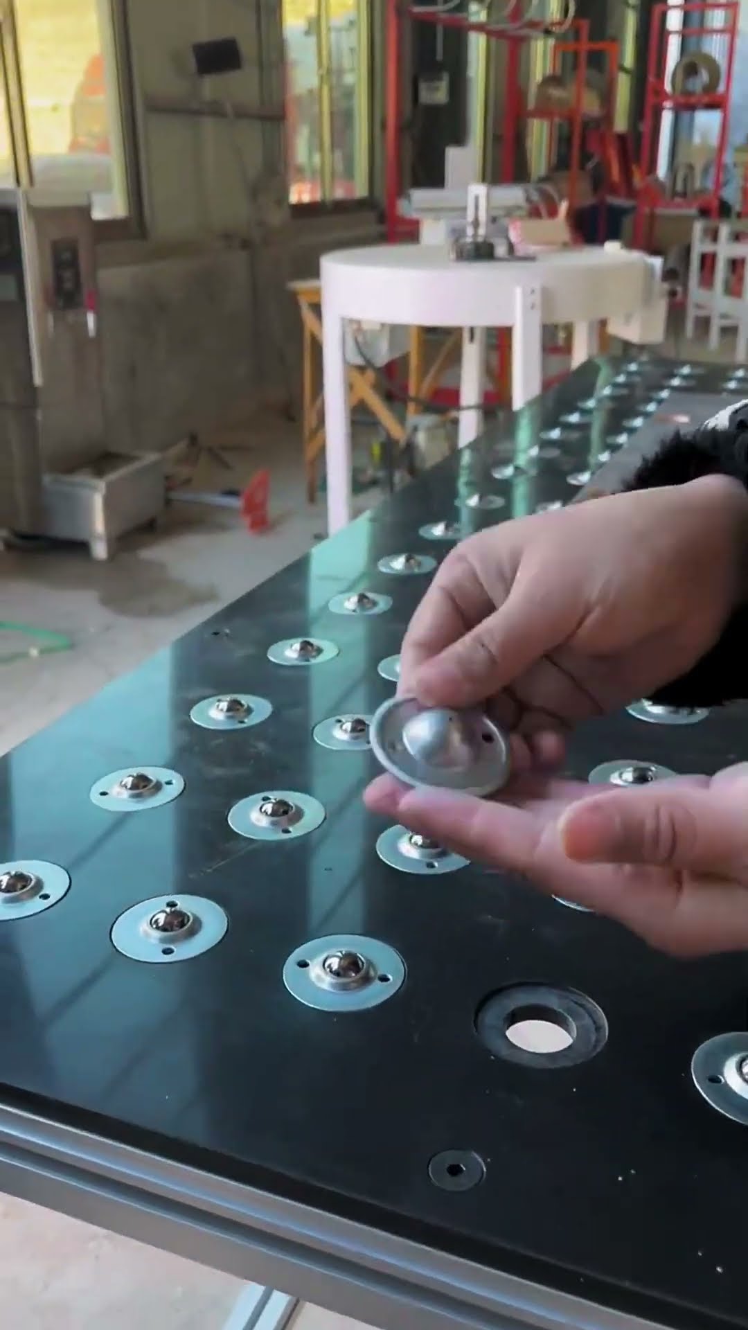The ball object rotates the table- Good tools and machinery make work easy