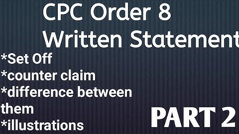 Difference between set off and counter claim|order 8 cpc|equitable set off