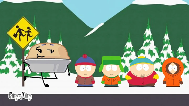 Pie (BFB) at the bus stop with the South Park boys