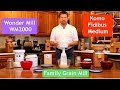 Тест обзор сравнение электрических мельниц Komo Fidibus Medium, Wonder Mill WM2000 Family Grain Mill