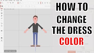 Dress color change in cartoon animator 4