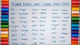 KOSAKATA BAHASA INGGRIS TENTANG KATA SIFAT (ENGLISH VOCABULARY ABOUT ADJECTIVES) screenshot 2