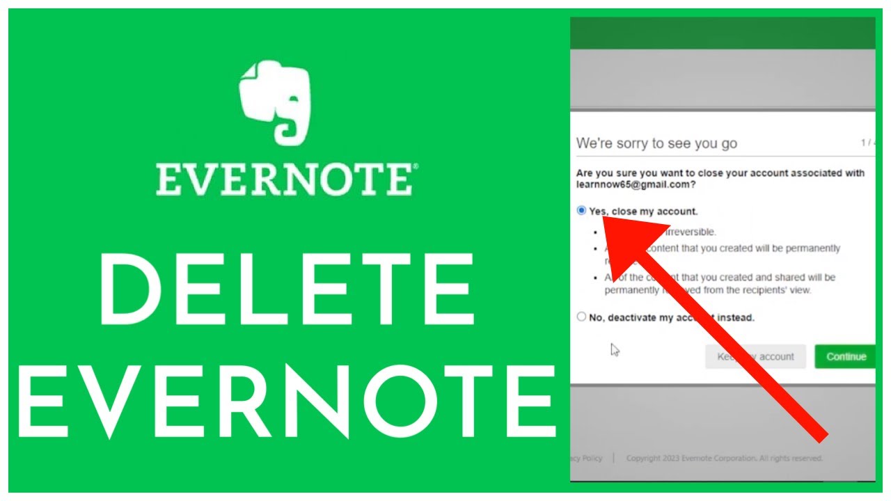 How to Delete Evernote Account | Deactivate Evernote Account (2023)
