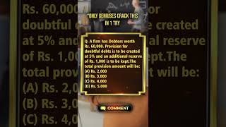 Only Geniuses Solve This Accounting Problem in 1 Try! 💡 | Debtors Provision Quiz