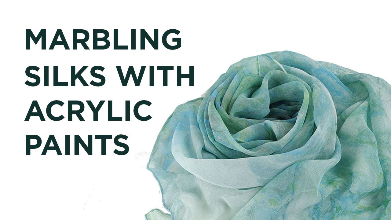 Marbling Silk Scarves with Acrylic Paints