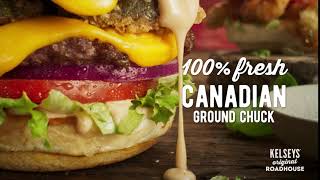 Kelseys Original Roadhouse 100% Fresh Canadian Ground Chuck Burgers
