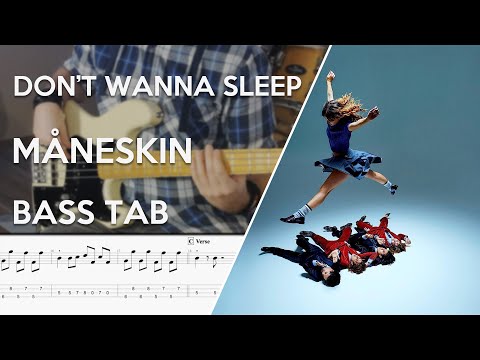 Måneskin - DON'T WANNA SLEEP // Bass Cover // Play Along Tabs and Notation