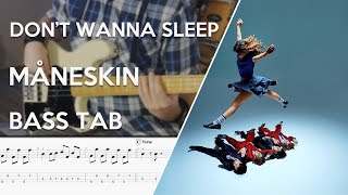 Måneskin - DON&#39;T WANNA SLEEP // Bass Cover // Play Along Tabs and Notation