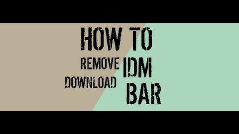 How to REMOVE IDM
