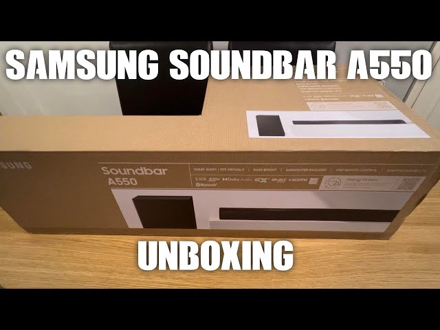 SAMSUNG HW-A550/XU 2.1 Wireless Sound Bar with DTS Virtual:X Unboxing