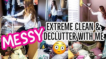 EXTREME CLEAN WITH ME 2019 | CLEANING MOTIVATION, DECLUTTERING, & ORGANIZING | CLOSET CLEAN OUT