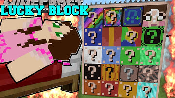 Minecraft: BURNING LUCKY BLOCKS (EVERY LUCKY BLOCK IN THE WORLD!!!) Mini-Game