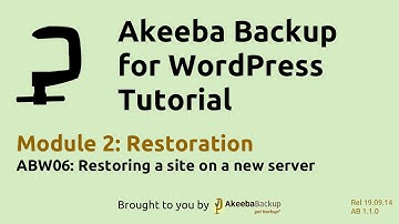 ABW06 Restoring a Site on a new server