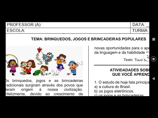 Brinquedos, jogos e brincadeiras populares ( educação física 3 ano) 