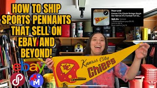 How to Ship Vintage Sports Pennants that Sell on EBay Reselling & Shipping Tips To Make More Money