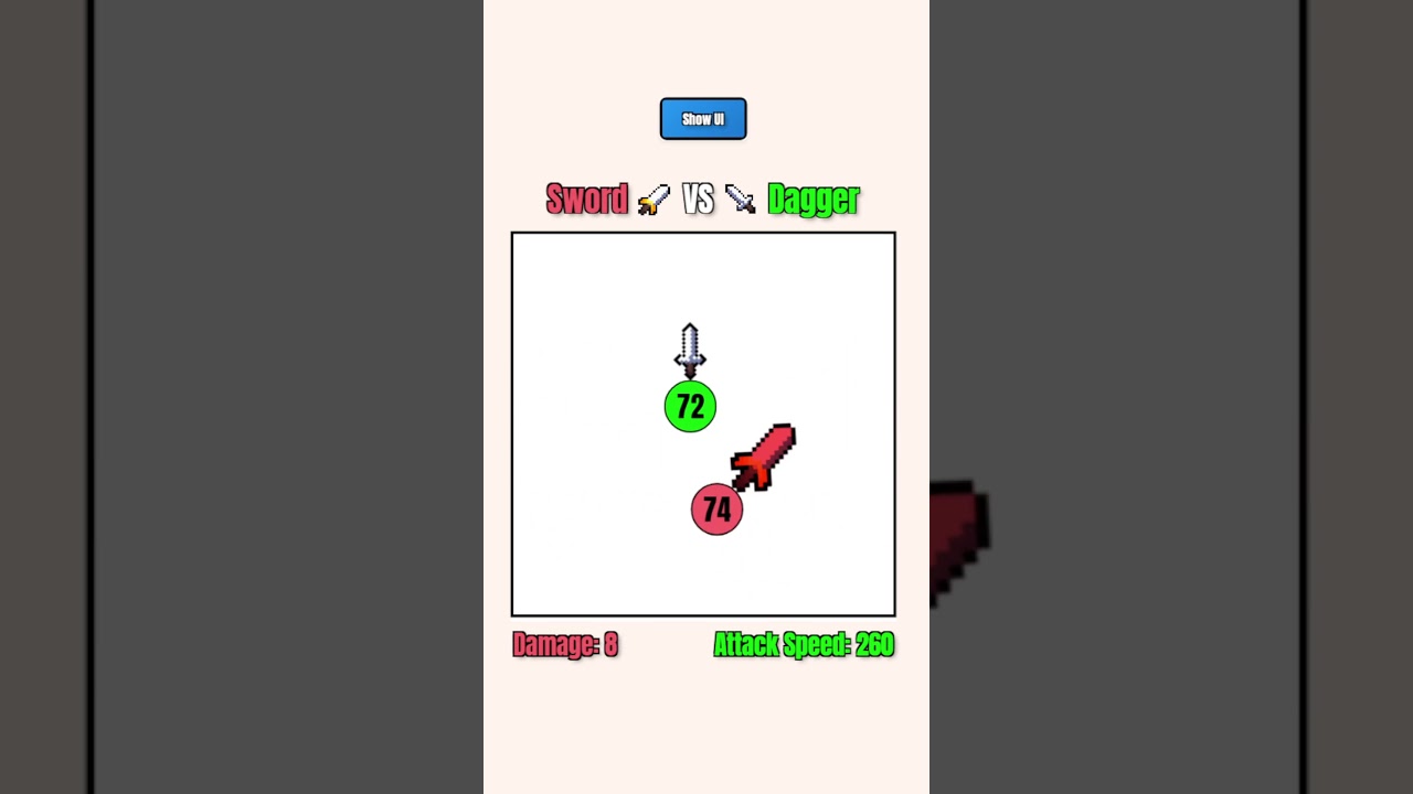 Dagger vs Sword Weapon Ball Fight 